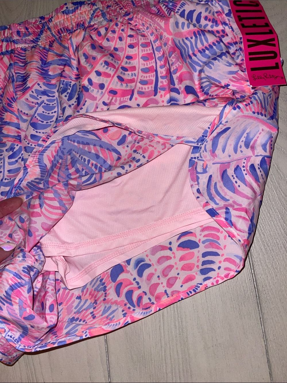 Lilly Pulitzer Pink & Purple Printed Athletic Shorts - Picture 2 of 7